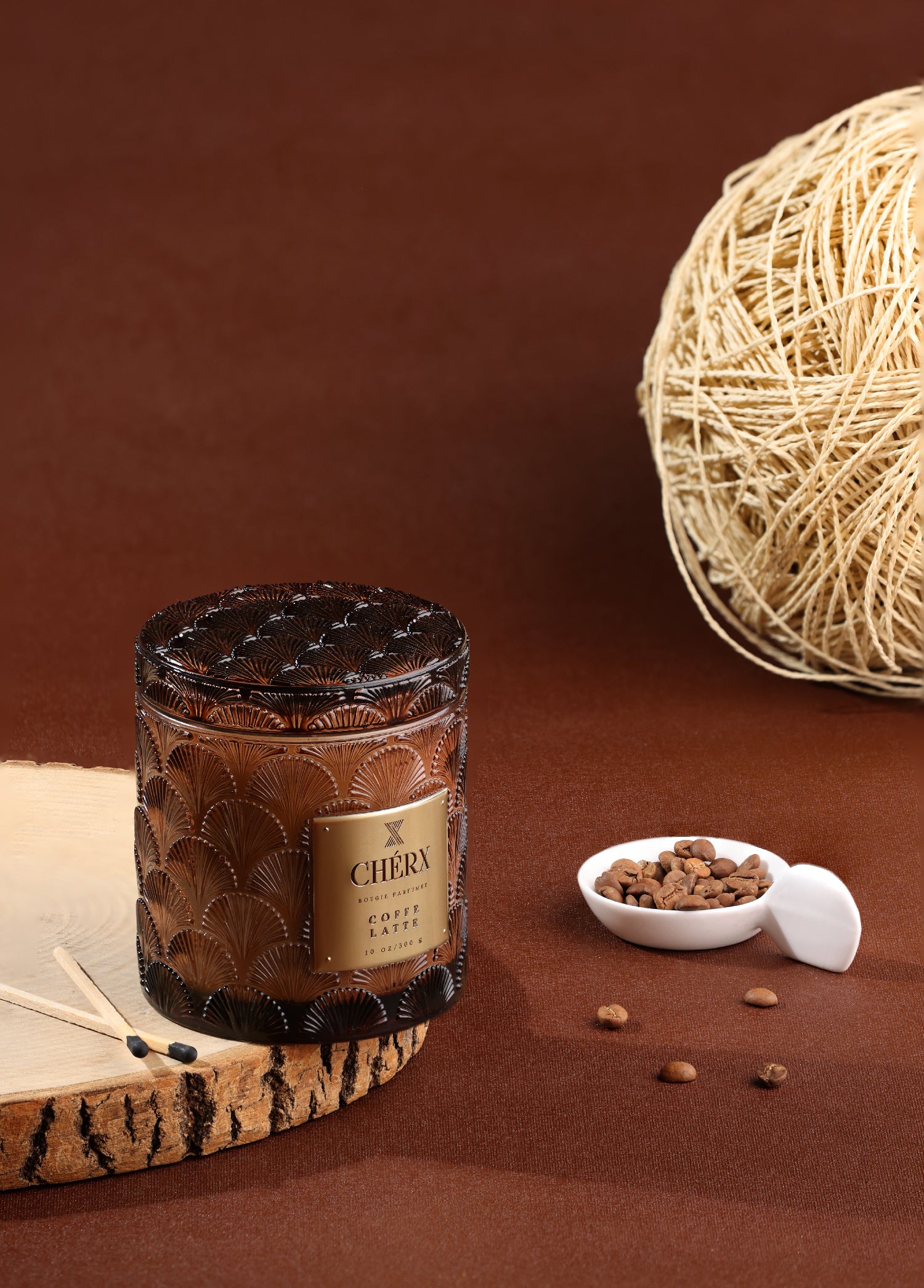 Coffee Latte Glass Jar Candle