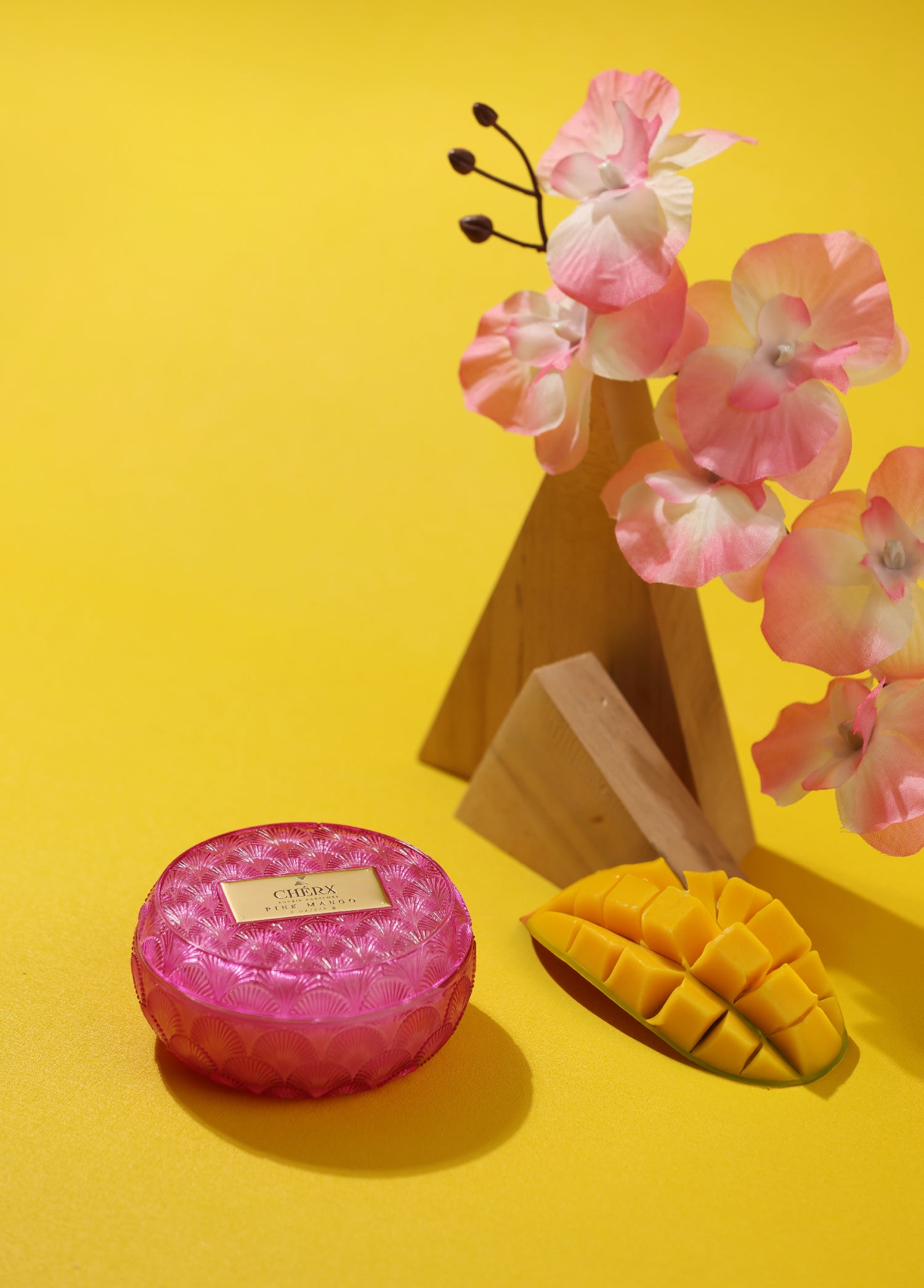 Pink Mango Glass Bowl Candle